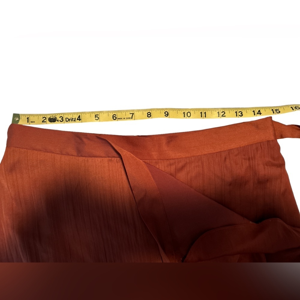 Maeve by Anthropologie NWT chocolate wrap skirt with tie and ruffle size S - Picture 6 of 10